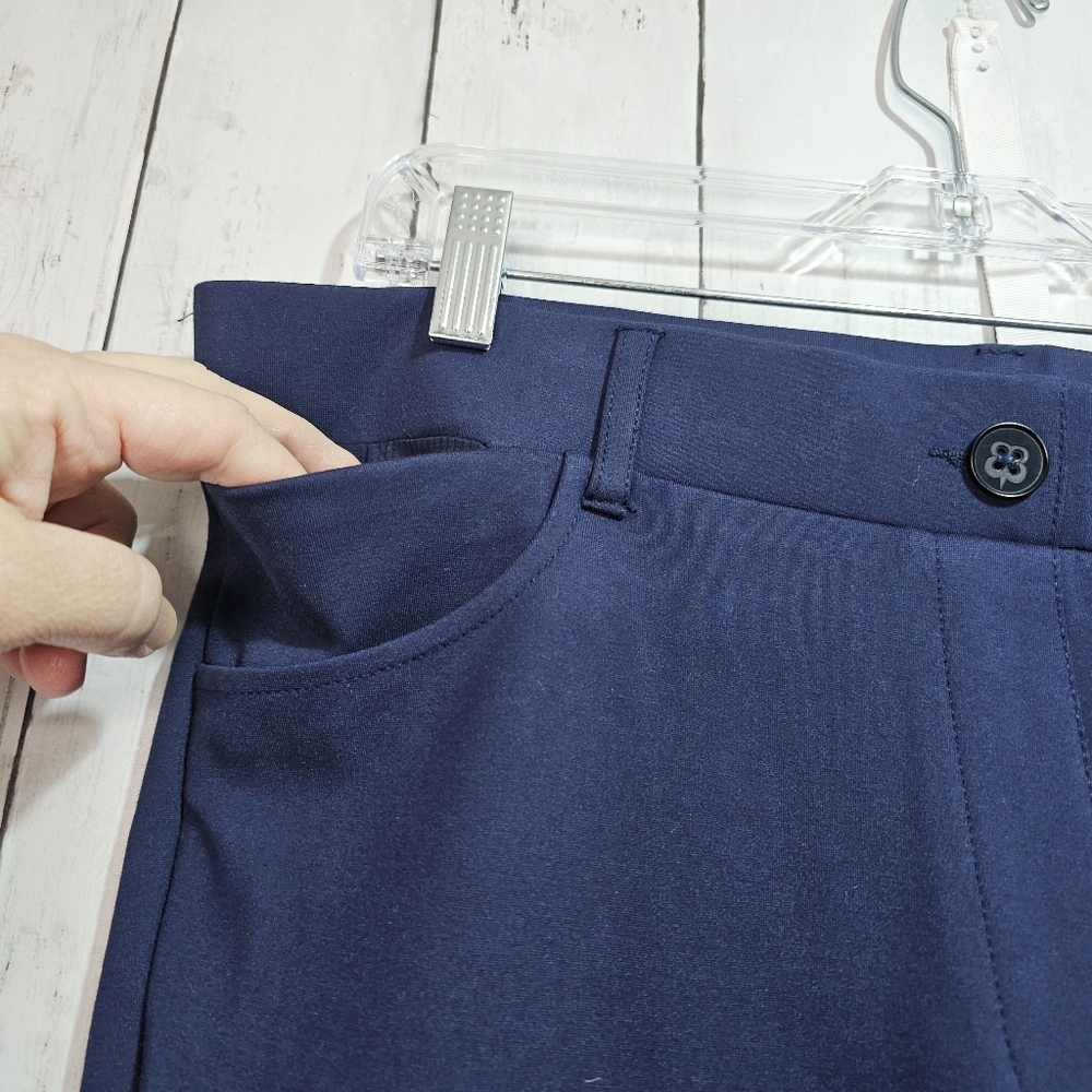 Betabrand Straight-Leg Classic Dress Pant Yoga Navy Blue Pants Size XL Long. - Picture 4 of 7